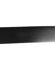Dolce & Gabbana Black Leather Side Rings Brass Buckle Belt - 90 cm / 36 Inches