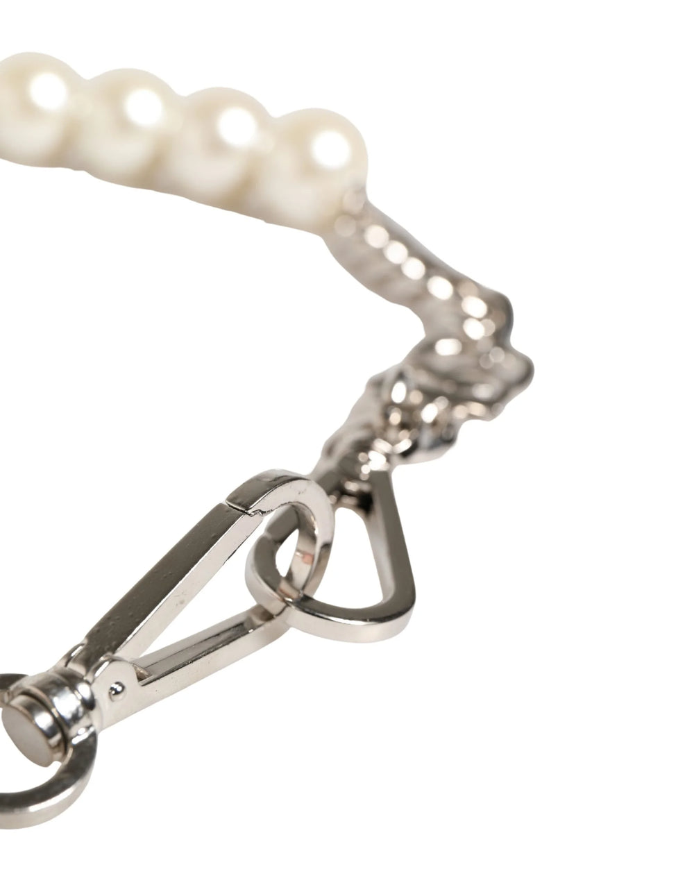 Dolce & Gabbana Black Leather Silver Chain Bag Accessory Shoulder Strap