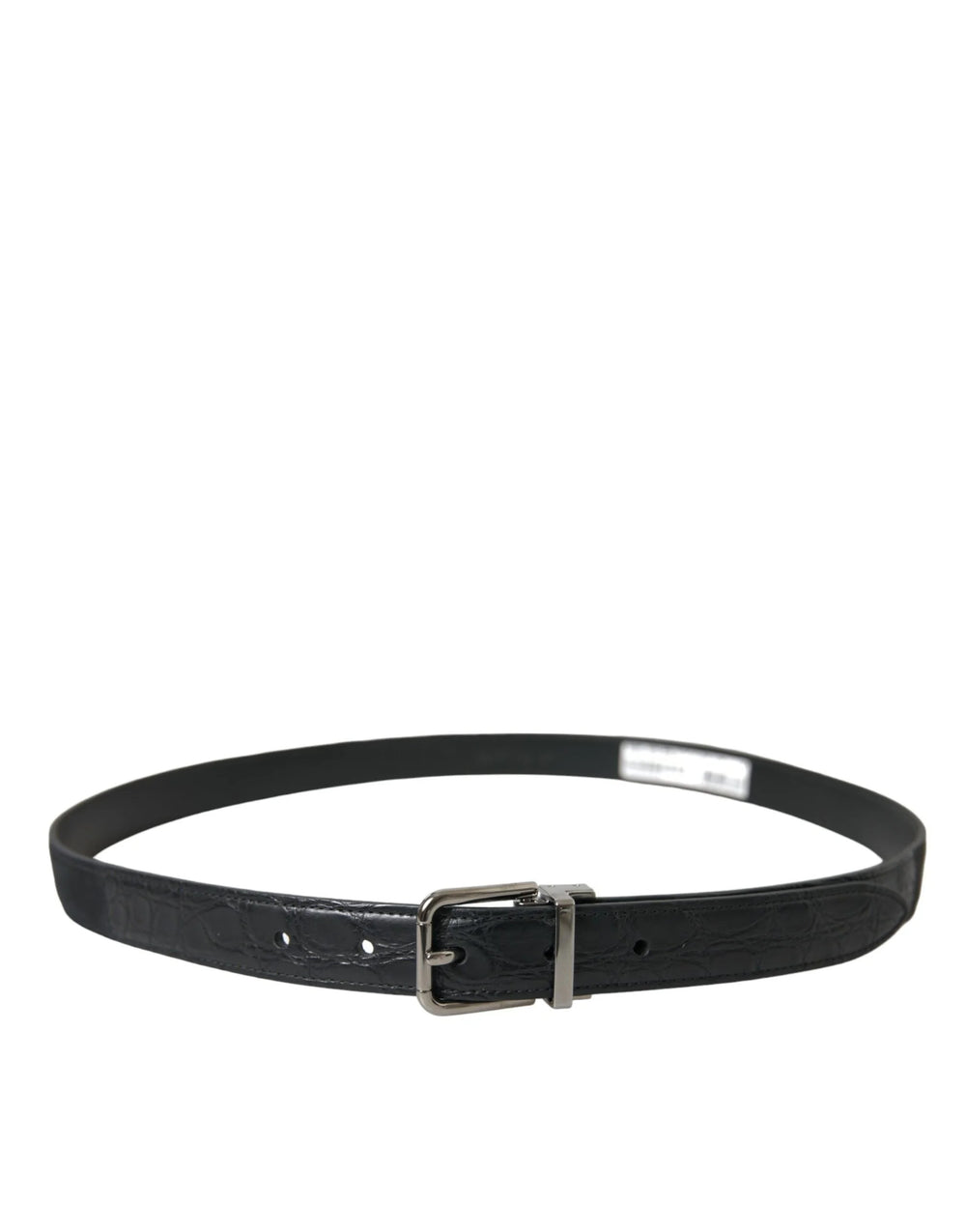 Dolce & Gabbana Black Leather Silver Metal Buckle Belt - 95 cm / 38 Inches - Belts