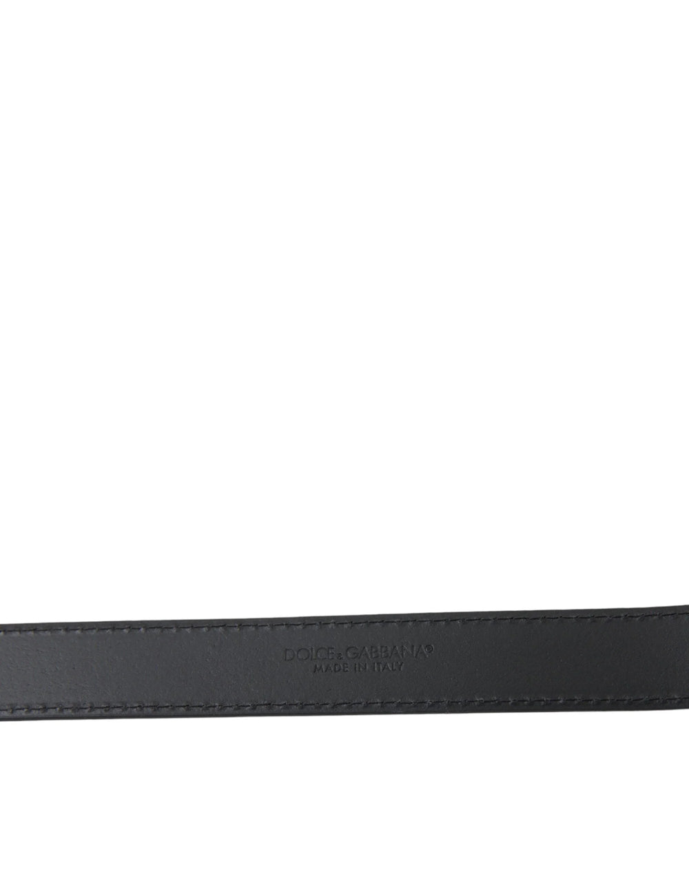 Dolce & Gabbana Black Leather Silver Metal Buckle Men Belt - 110 cm / 44 Inches - Belts