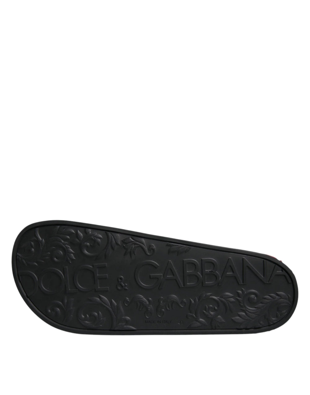 Dolce & Gabbana Black Leather Slides Sandals Beachwear Shoes - Sandals