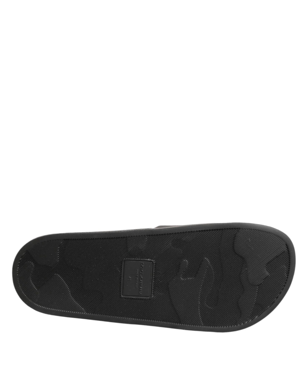 Dolce & Gabbana Black Leather Slides Sandals Beachwear Shoes - EU41/US8