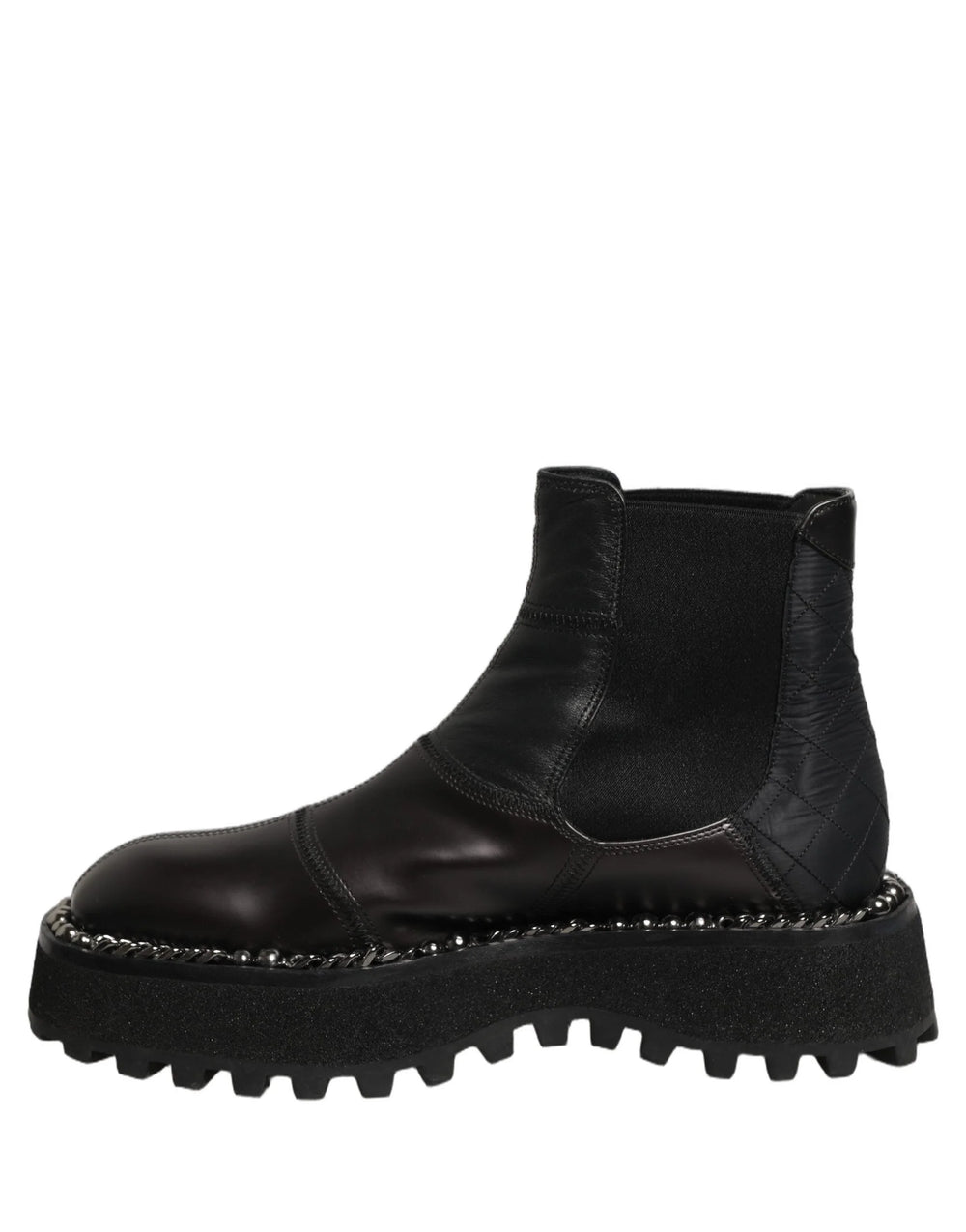 Dolce & Gabbana Black Leather Slip On Chelsea Boots Shoes - EU39/US6