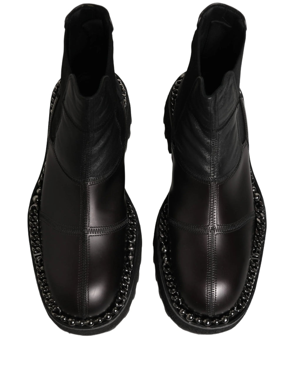 Dolce & Gabbana Black Leather Slip On Chelsea Boots Shoes - EU39/US6