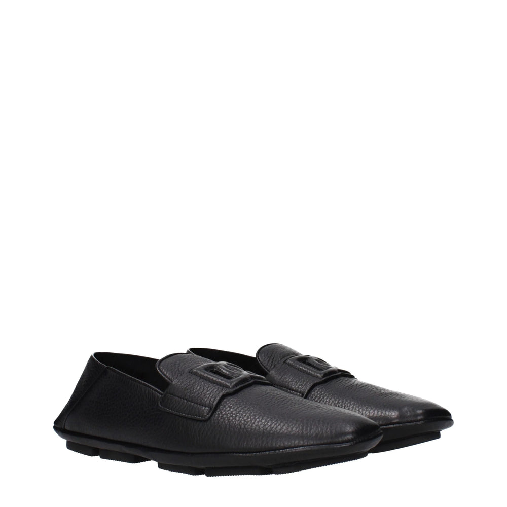 Zapatos mocasines Dolce & Gabbana de cuero negro tipo slip-on