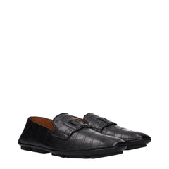 Zapatillas mocasines de cuero negro Dolce & Gabbana para hombre