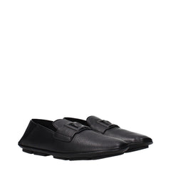 Dolce & Gabbana Black Leather Slip-On Loafers