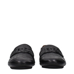 Zapatillas mocasines de cuero negro Dolce & Gabbana para hombre