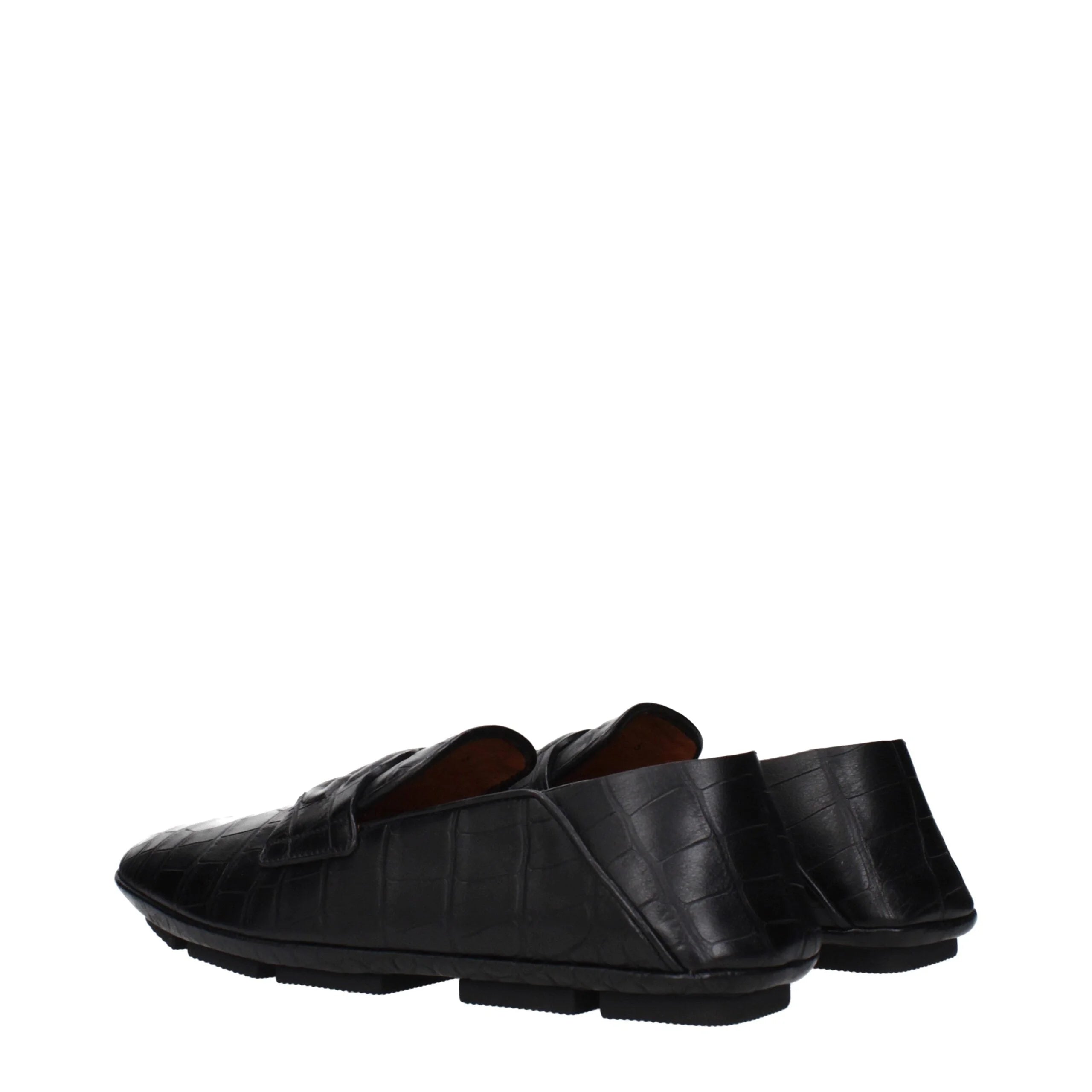 Zapatillas mocasines de cuero negro Dolce & Gabbana para hombre