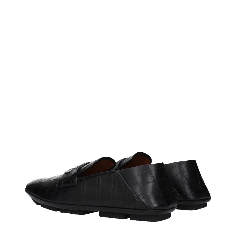 Zapatillas mocasines de cuero negro Dolce & Gabbana para hombre