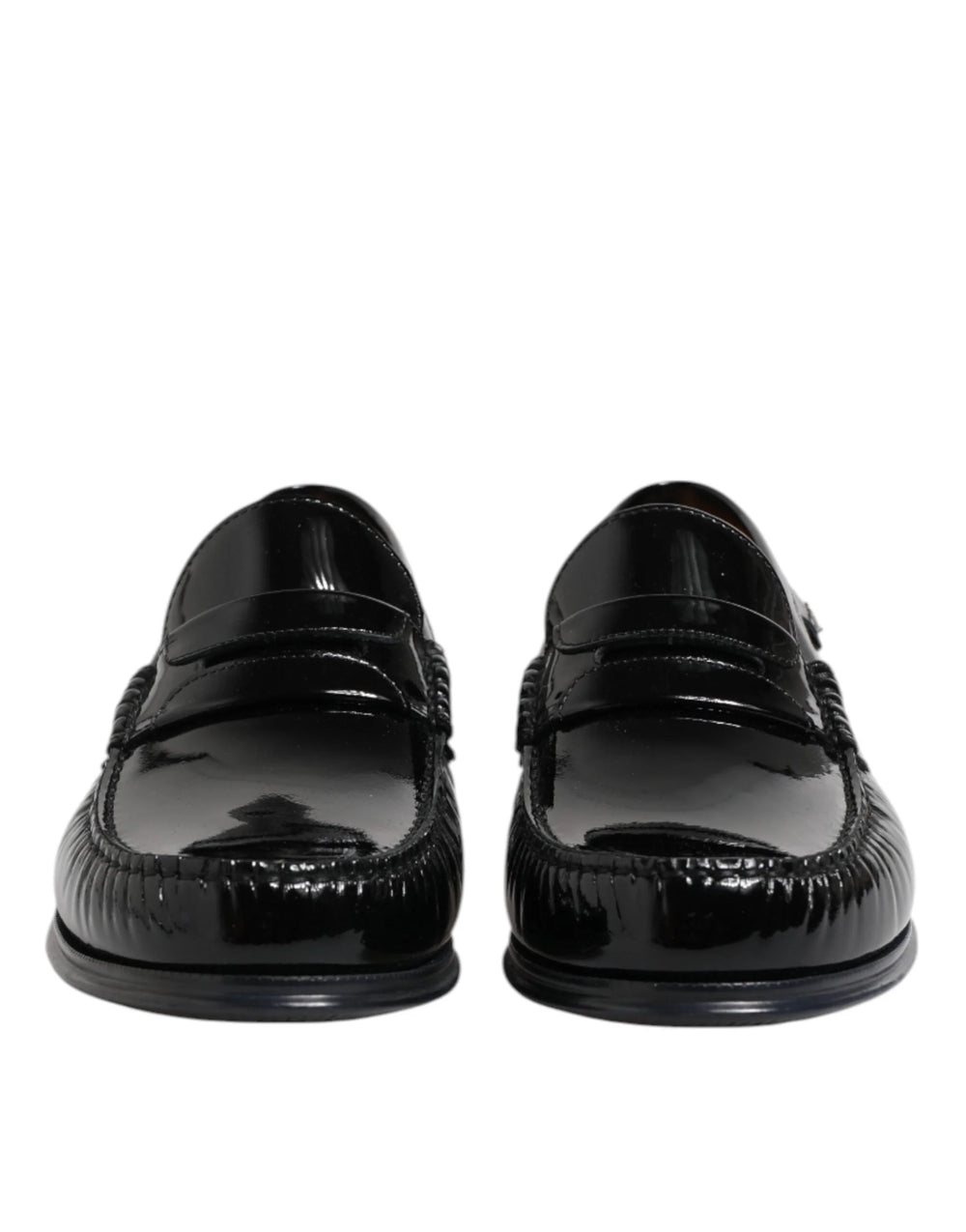 Dolce & Gabbana Black Leather Slip On Loafers Dress Shoes - EU41.5/US8.5 - Flats