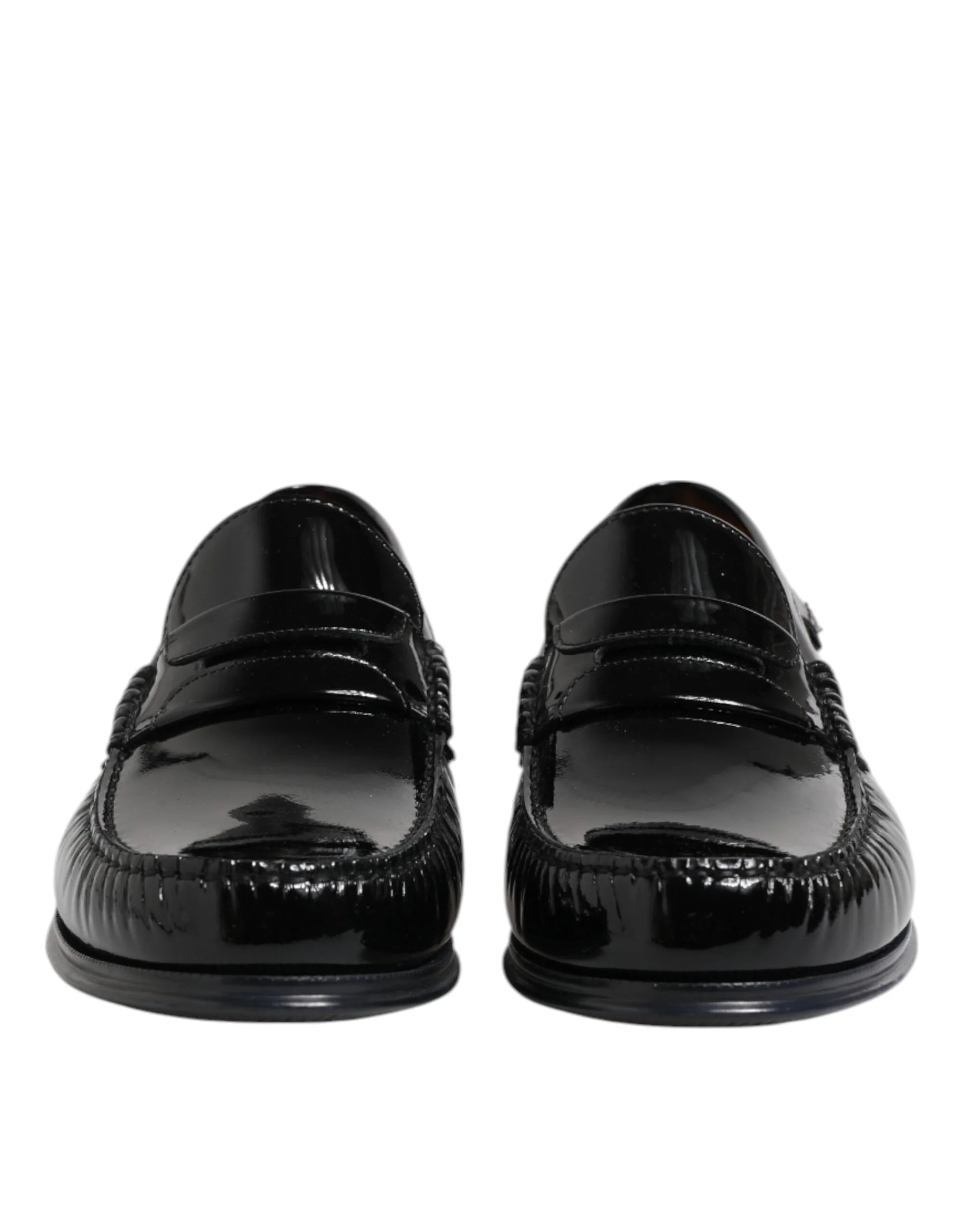 Dolce & Gabbana Black Leather Slip On Loafers Dress Shoes - EU41.5/US8.5 - Flats