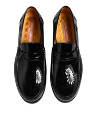 Dolce & Gabbana Black Leather Slip On Loafers Dress Shoes - EU41.5/US8.5 - Flats