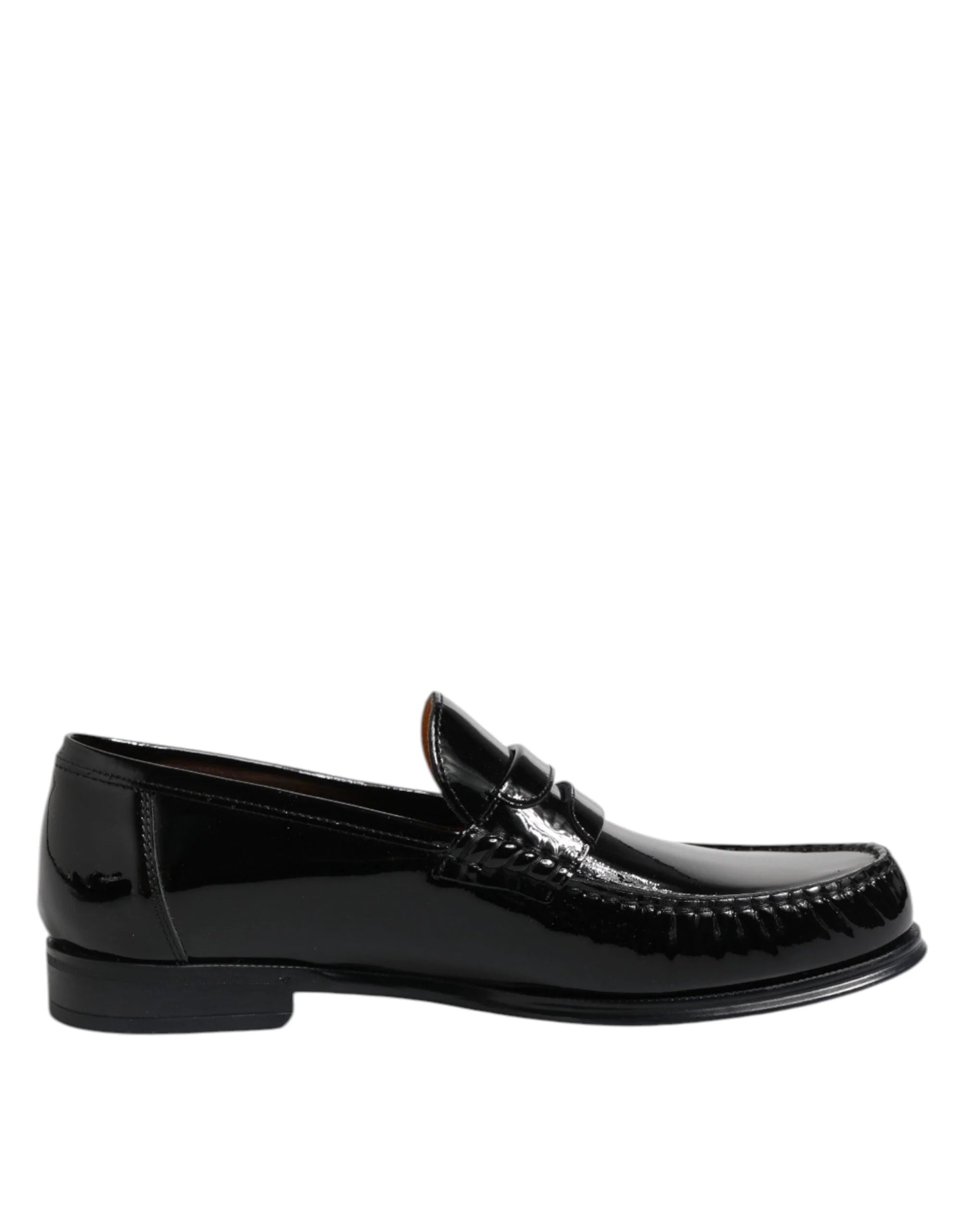 Dolce & Gabbana Black Leather Slip On Loafers Dress Shoes - EU41.5/US8.5 - Flats