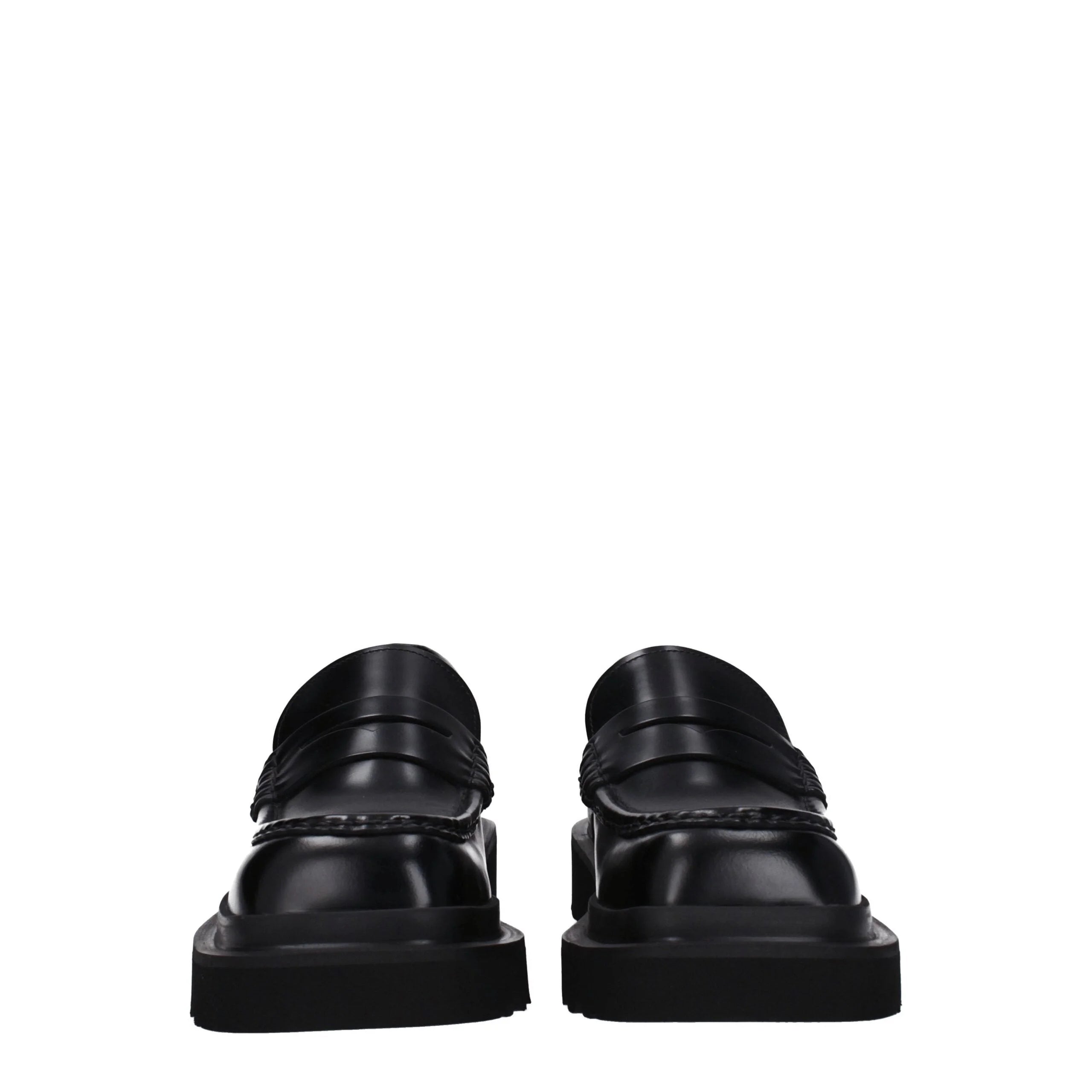 Dolce & Gabbana Black Leather Slip-On Loafers - EU39.5/US6.5