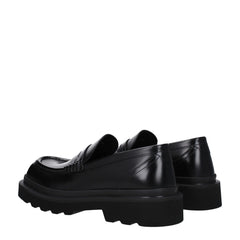 Dolce & Gabbana Black Leather Slip-On Loafers - EU39.5/US6.5