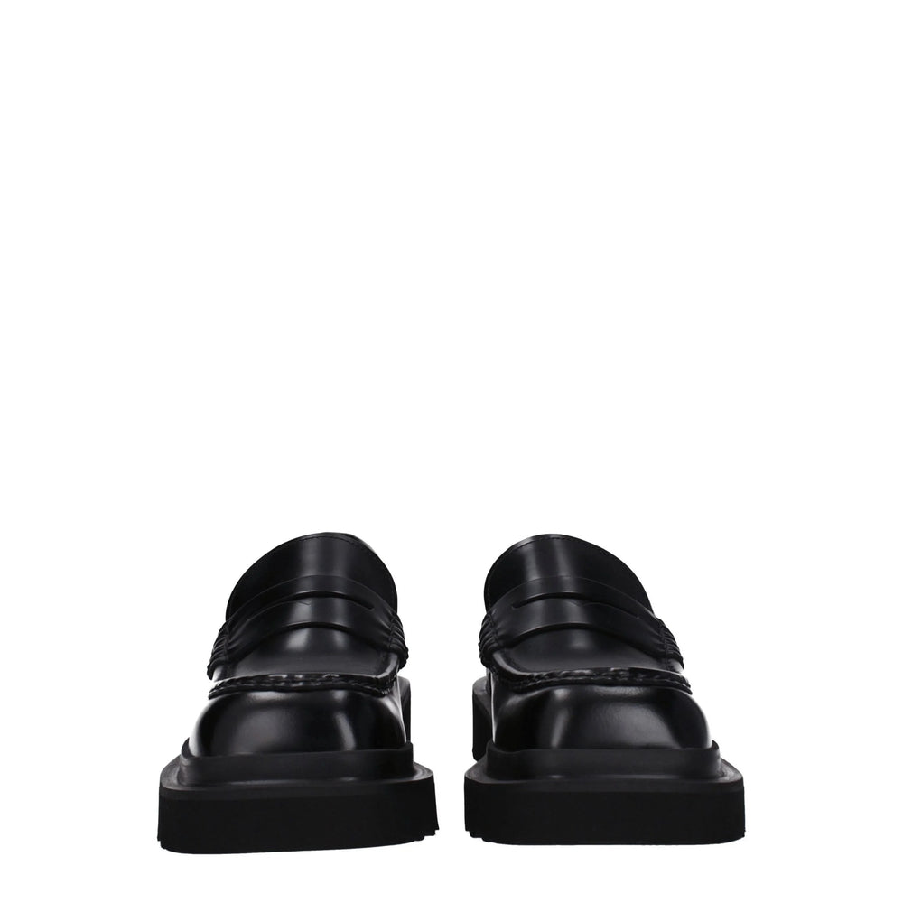 Dolce & Gabbana Black Leather Slip-On Loafers - EU39.5/US6.5 - Flats