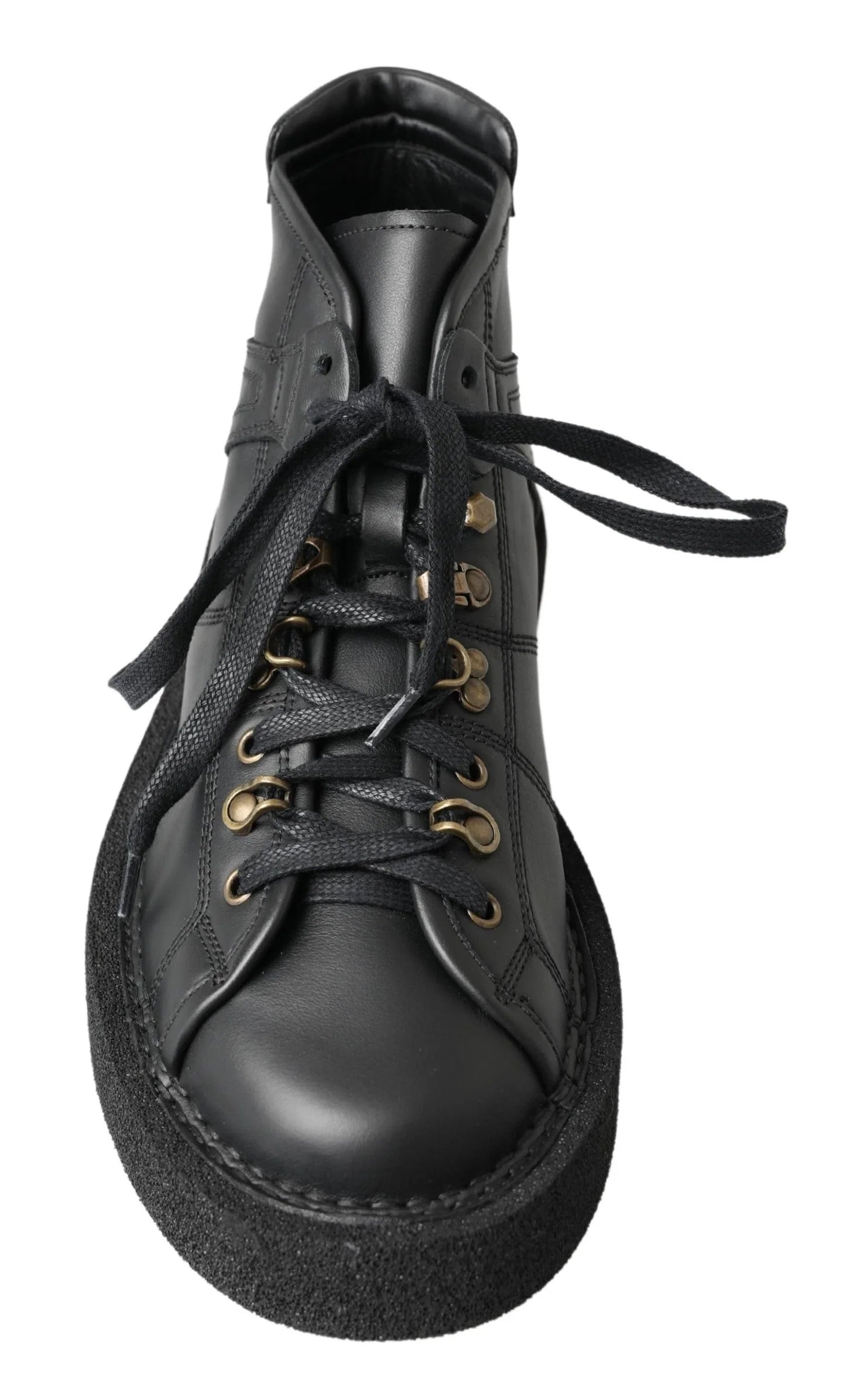 Dolce & Gabbana Black Leather Slip on Stretch Boots - EU40/US7