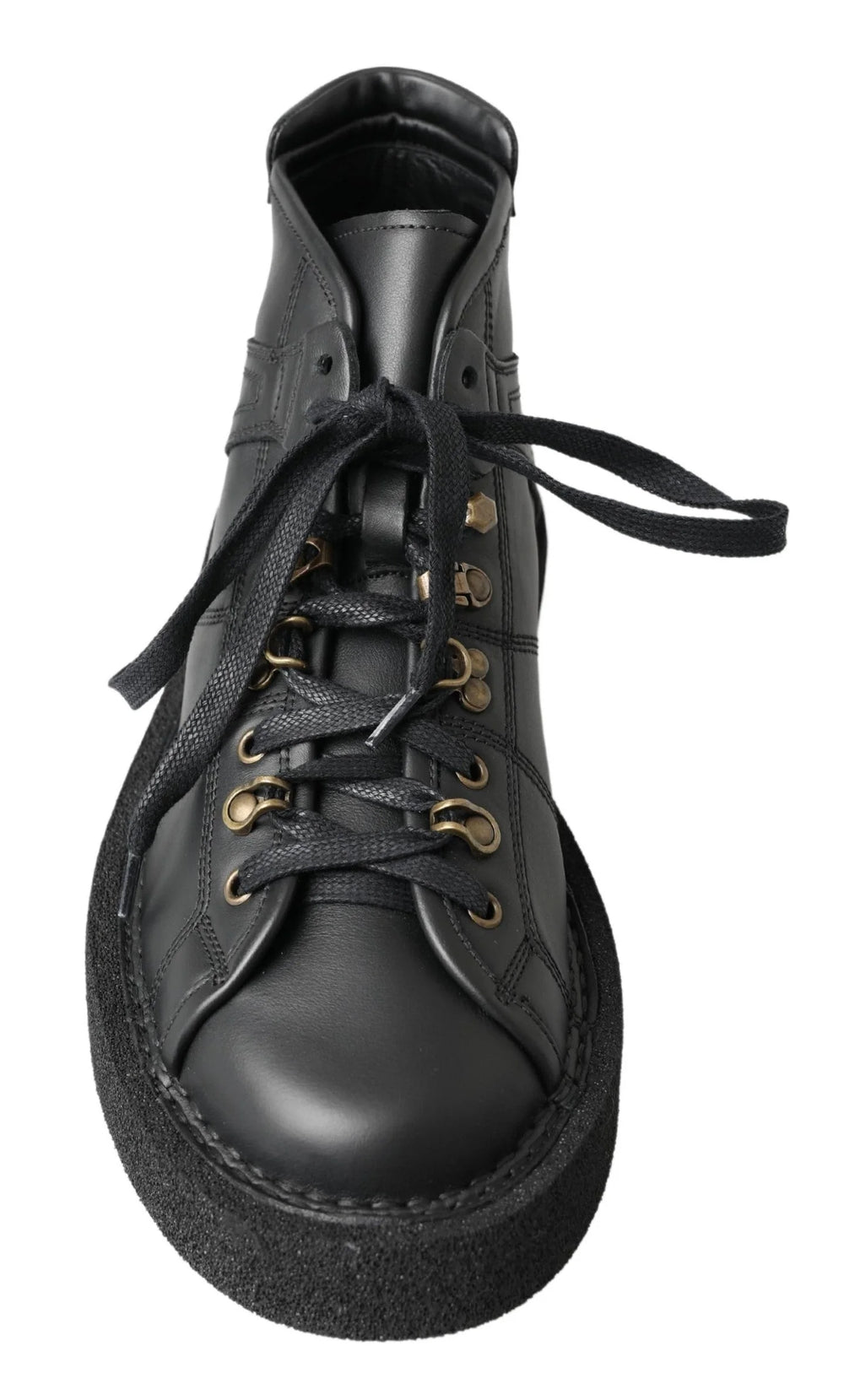 Dolce & Gabbana Black Leather Slip on Stretch Boots - EU40/US7