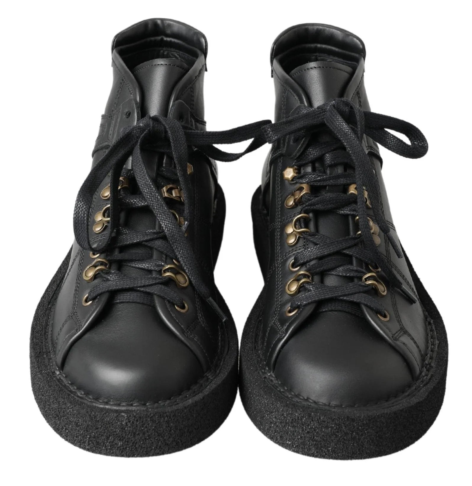 Dolce & Gabbana Black Leather Slip on Stretch Boots - EU40/US7
