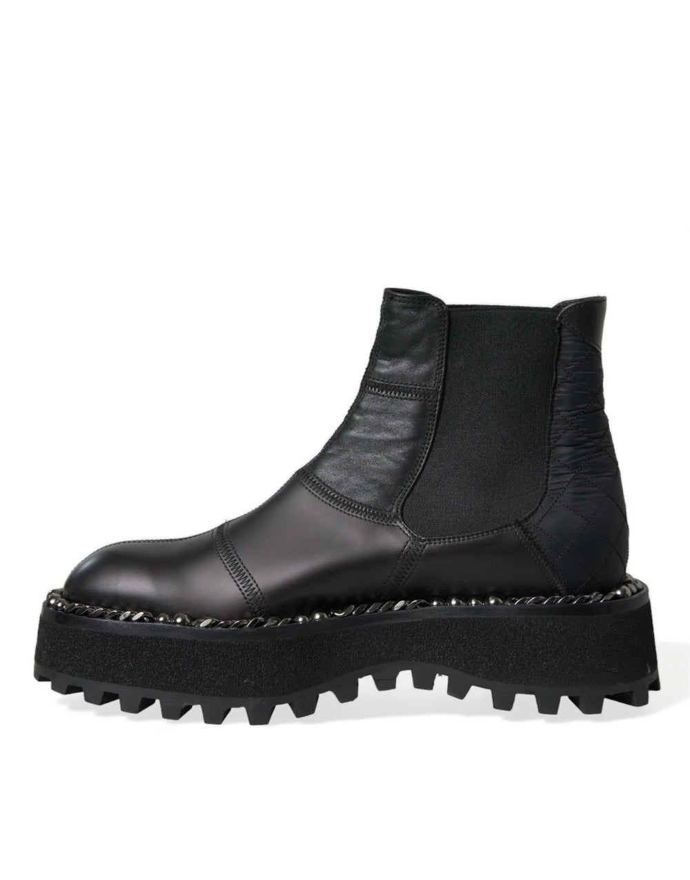 Dolce & Gabbana Black Leather Slip On Stretch Chelsea Boots Shoes - EU39/US6