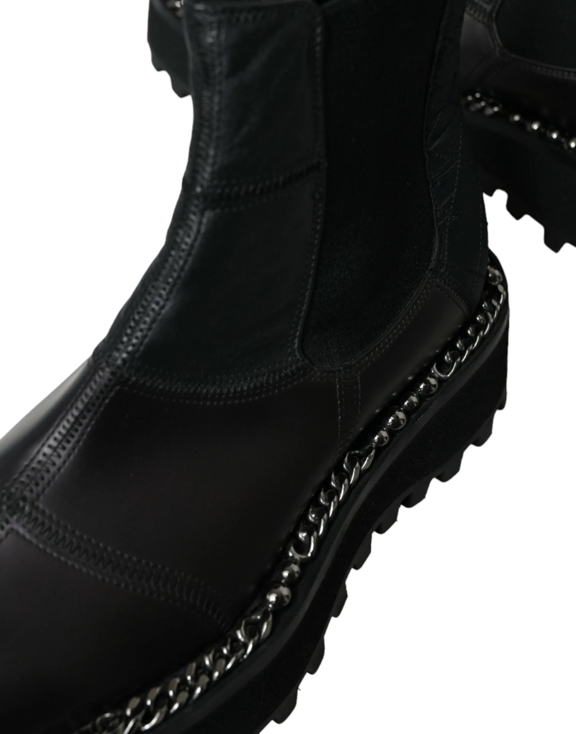Dolce & Gabbana Black Leather Slip On Stretch Chelsea Boots Shoes - EU39/US6