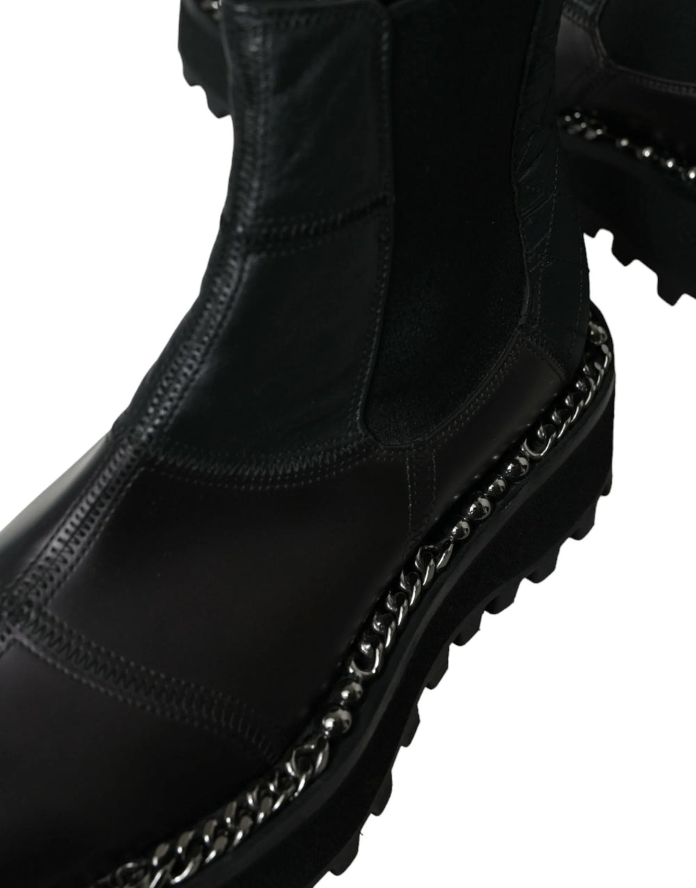 Dolce & Gabbana Black Leather Slip On Stretch Chelsea Boots Shoes - EU39/US6