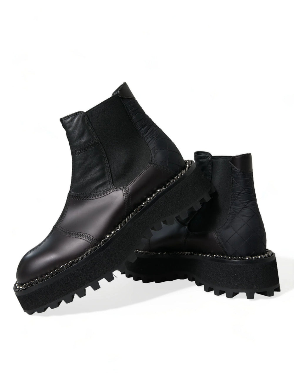 Dolce & Gabbana Black Leather Slip On Stretch Chelsea Boots Shoes - EU39/US6