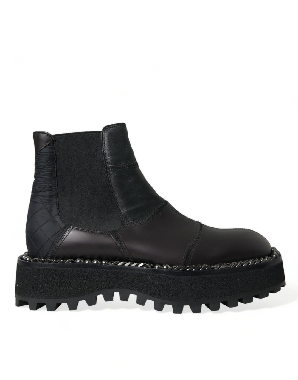 Dolce & Gabbana Black Leather Slip On Stretch Chelsea Boots Shoes - EU39/US6