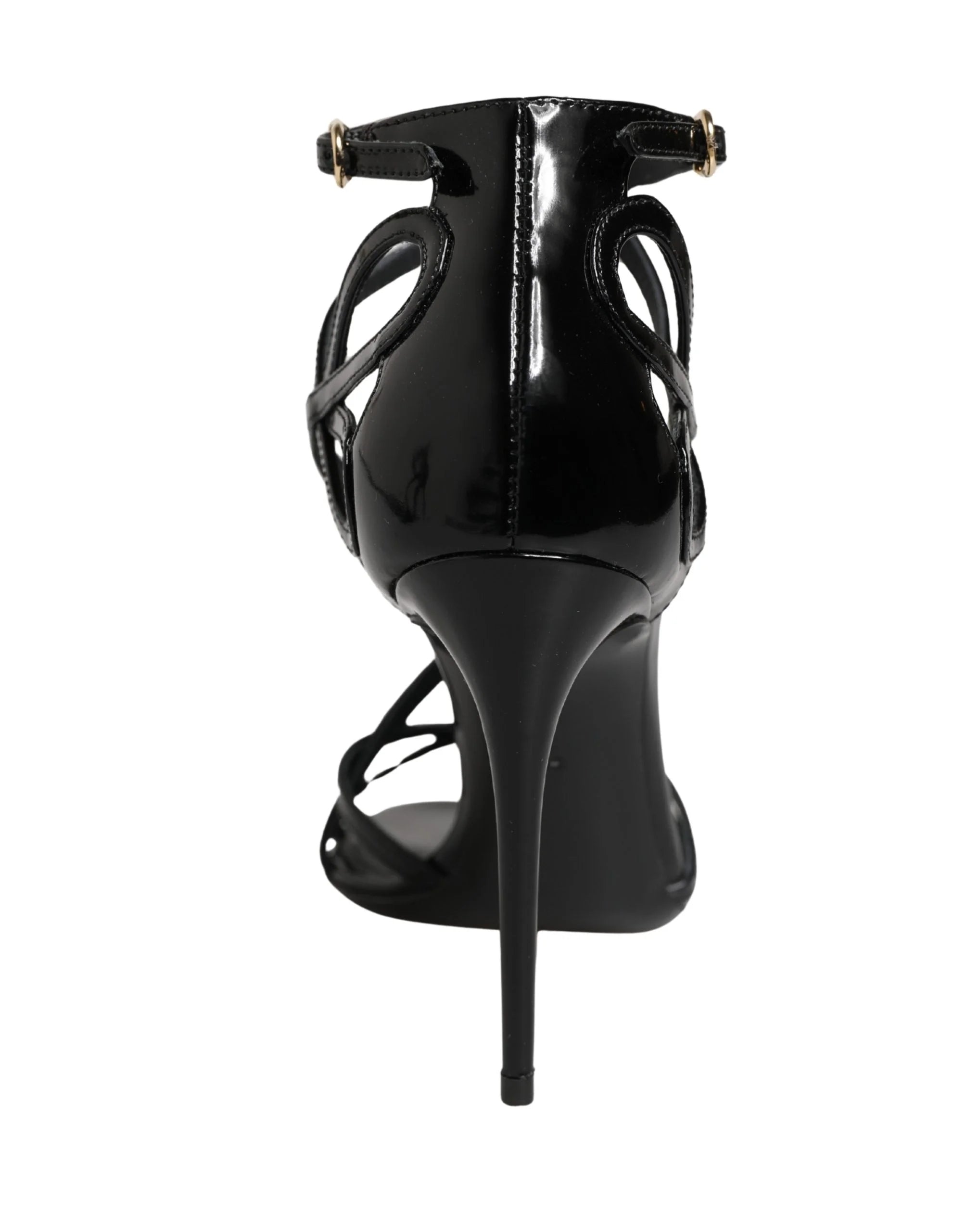 Dolce & Gabbana Black Leather Stiletto Heel Sandals Shoes - EU35/US4.5