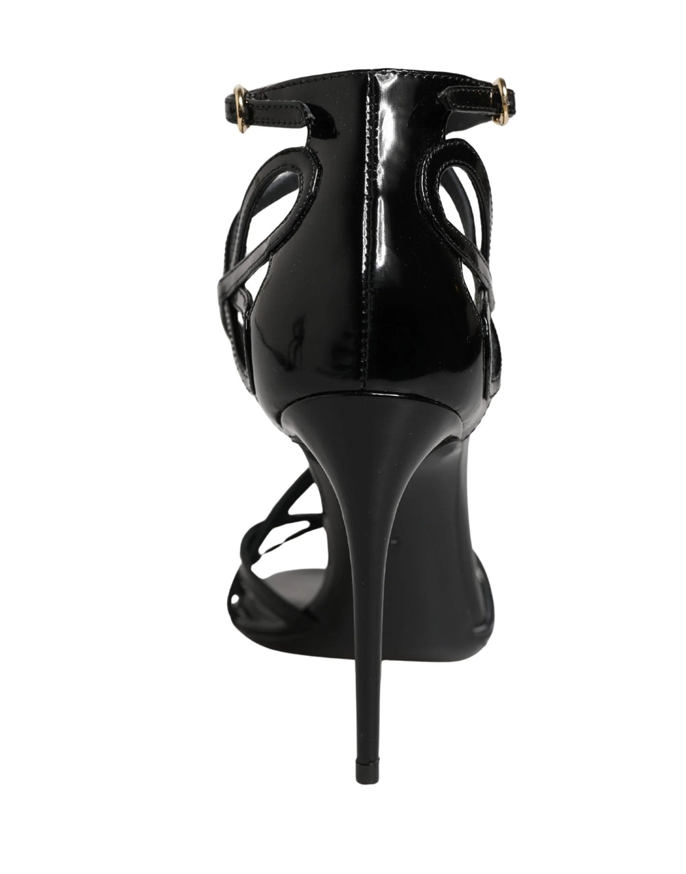 Dolce & Gabbana Black Leather Stiletto Heel Sandals Shoes - EU35/US4.5