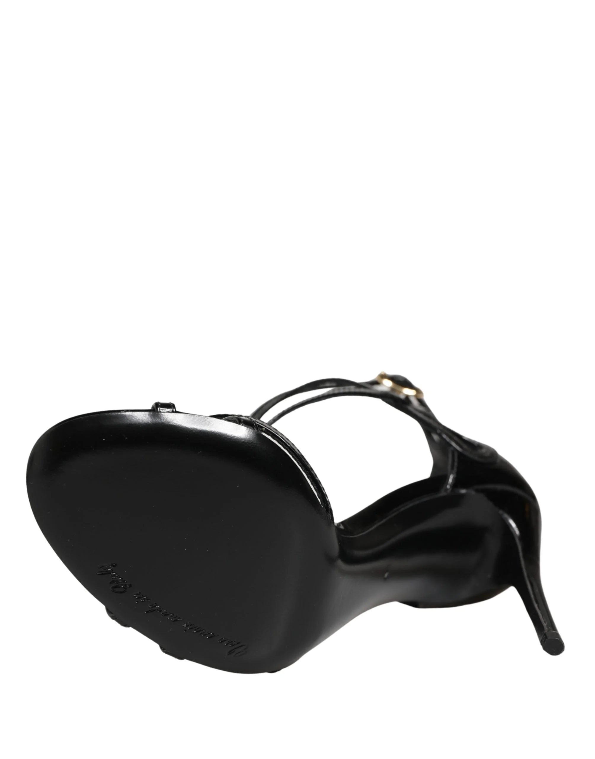 Dolce & Gabbana Black Leather Stiletto Heel Sandals Shoes - EU35/US4.5