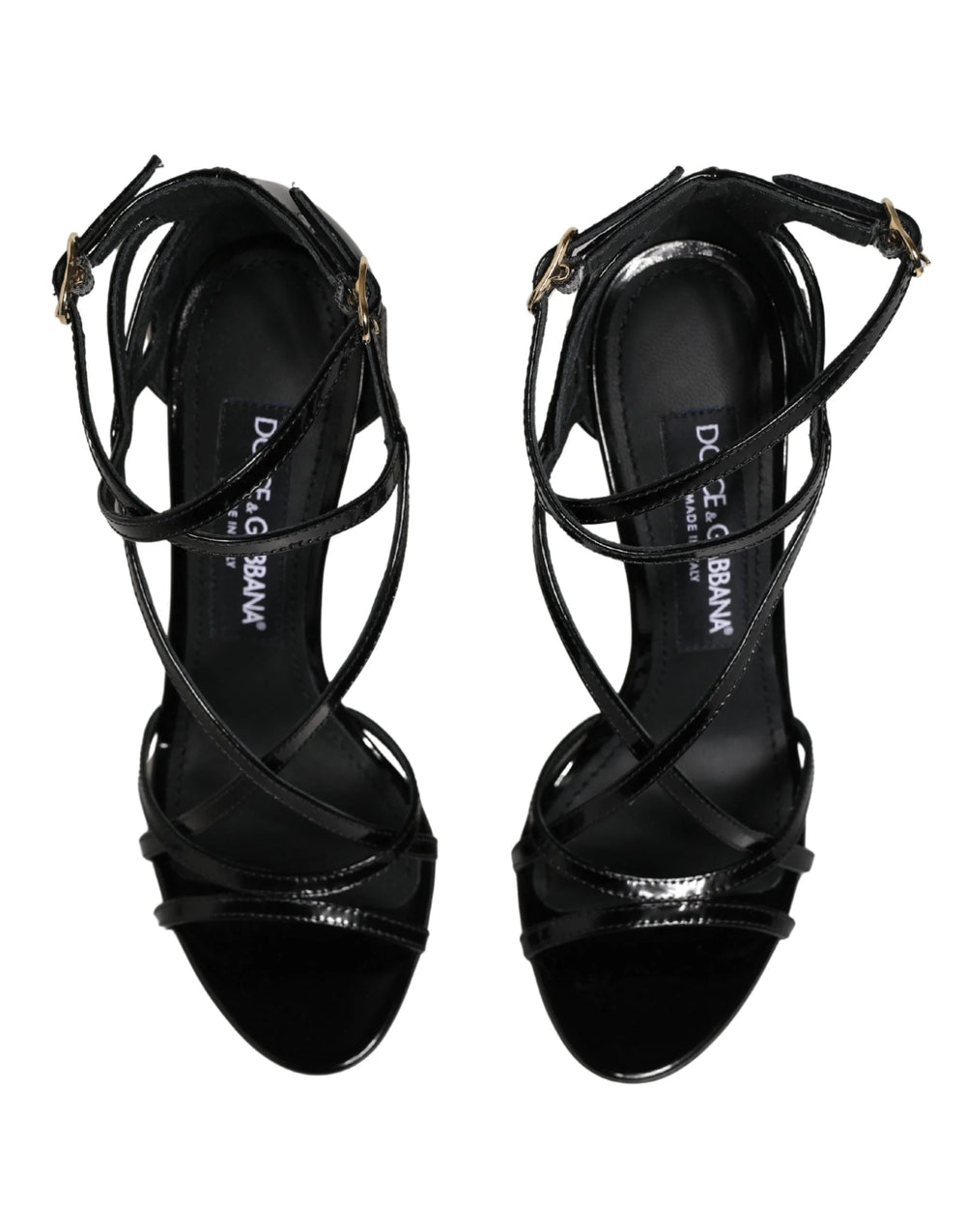Dolce & Gabbana Black Leather Stiletto Heel Sandals Shoes - EU35/US4.5