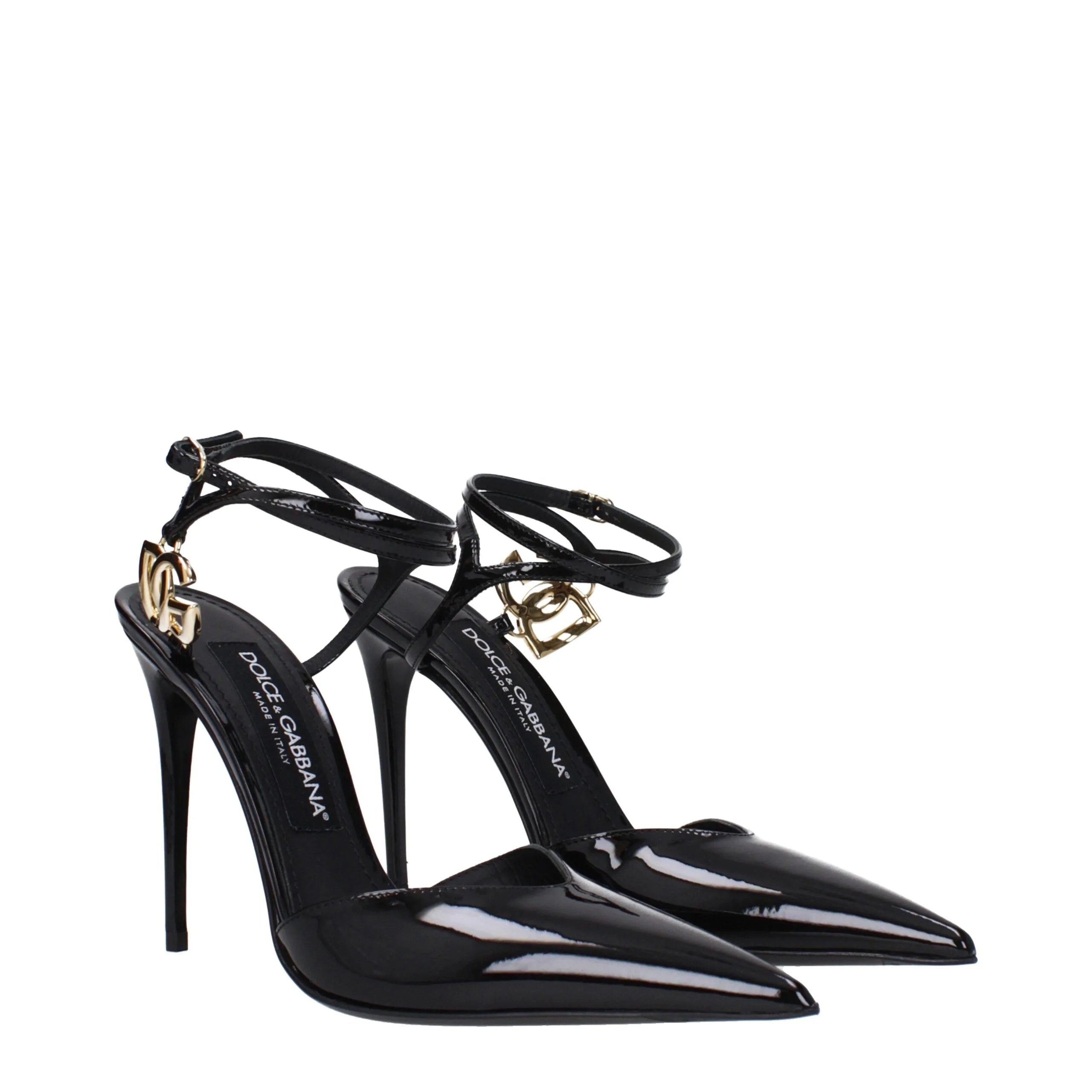 Dolce & Gabbana Black Leather Stiletto Heels Sandals - EU35.5/US5.5