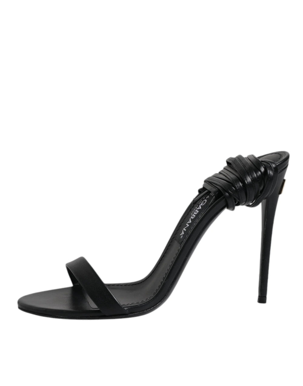 Dolce & Gabbana Black Leather Stiletto Heels Sandals Shoes - EU37/US6.5 - Sandals