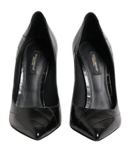 Dolce & Gabbana Black Leather Stiletto High Heels Pumps Shoes - EU37/US6.5