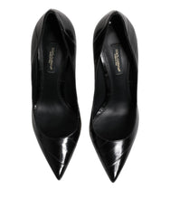 Dolce & Gabbana Black Leather Stiletto High Heels Pumps Shoes - EU37/US6.5