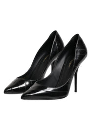 Dolce & Gabbana Black Leather Stiletto High Heels Pumps Shoes - EU37/US6.5