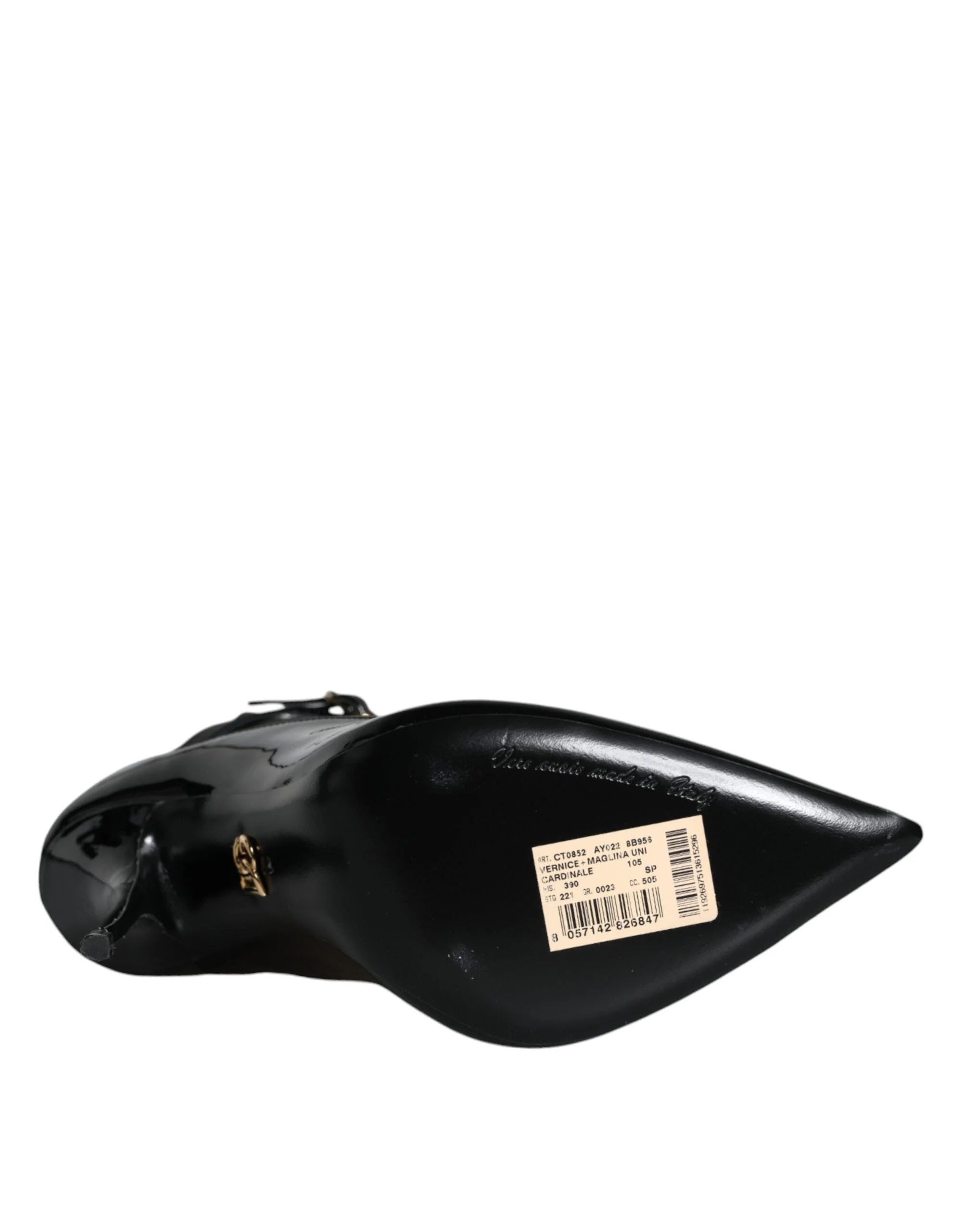 Dolce & Gabbana Black Leather Stilettos Booties Socks Shoes - EU39/US8.5 - Boots