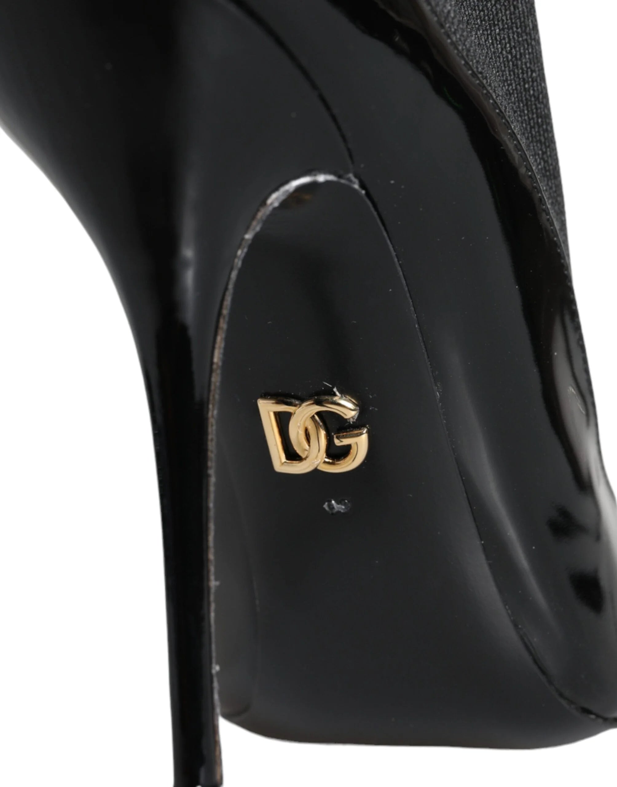 Dolce & Gabbana Black Leather Stilettos Booties Socks Shoes - EU39/US8.5