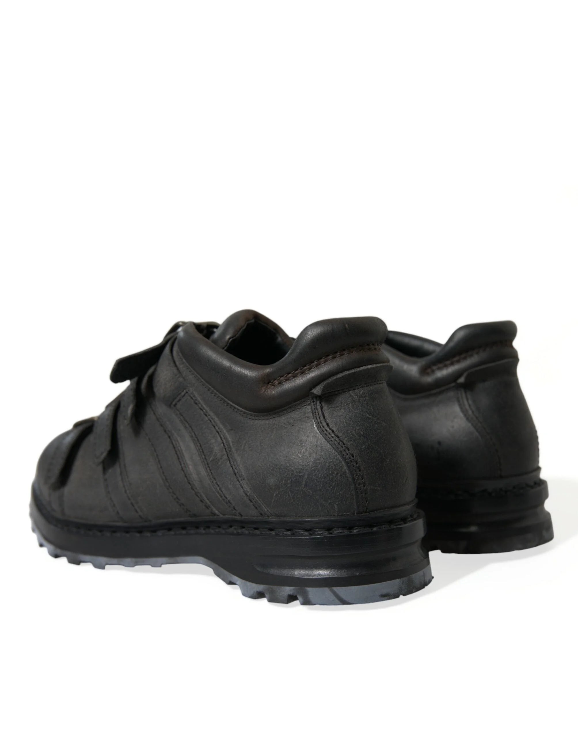 Dolce & Gabbana Black Leather Strap Men Ankle Boots Shoes - EU42.5/US9.5 - Boots