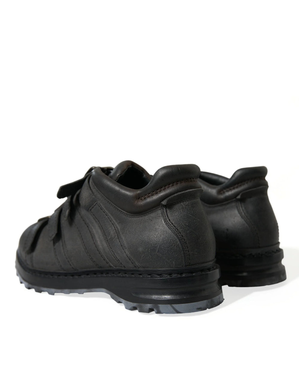 Dolce & Gabbana Black Leather Strap Men Ankle Boots Shoes - EU42.5/US9.5 - Boots