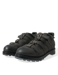 Dolce & Gabbana Black Leather Strap Men Ankle Boots Shoes - EU42.5/US9.5 - Boots