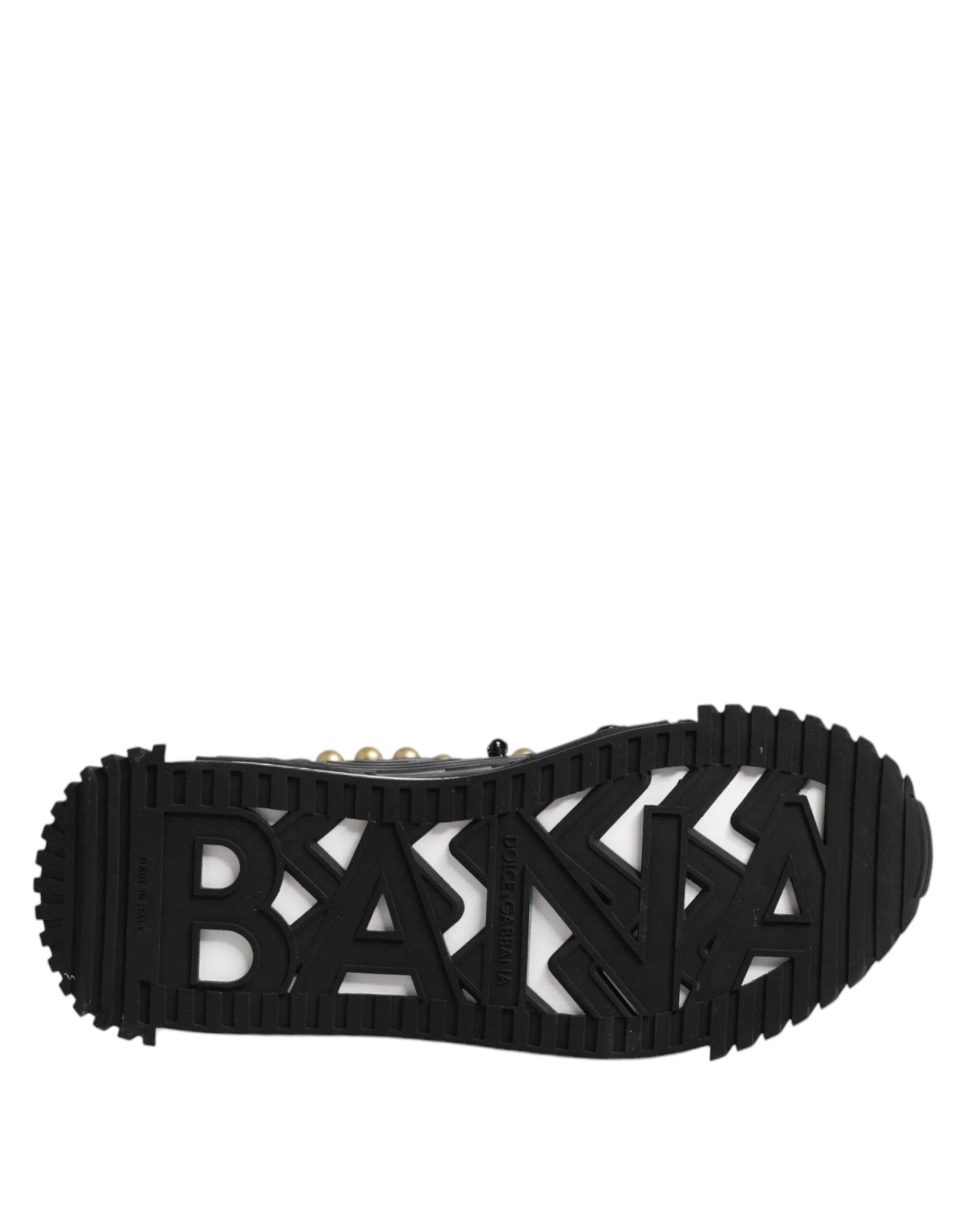 Dolce & Gabbana Black Leather Studded Ankle Strap Sandals Shoes - EU41/US8 - Sandals