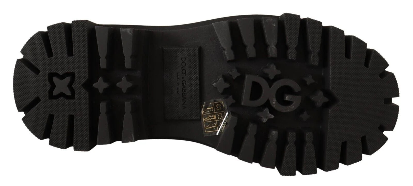 Dolce & Gabbana Black Leather Studded Combat Boots - Boots