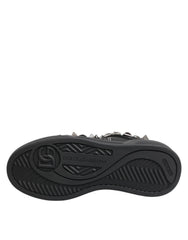Dolce & Gabbana Black Leather Studded Low Top Sneakers Shoes - EU41/US8