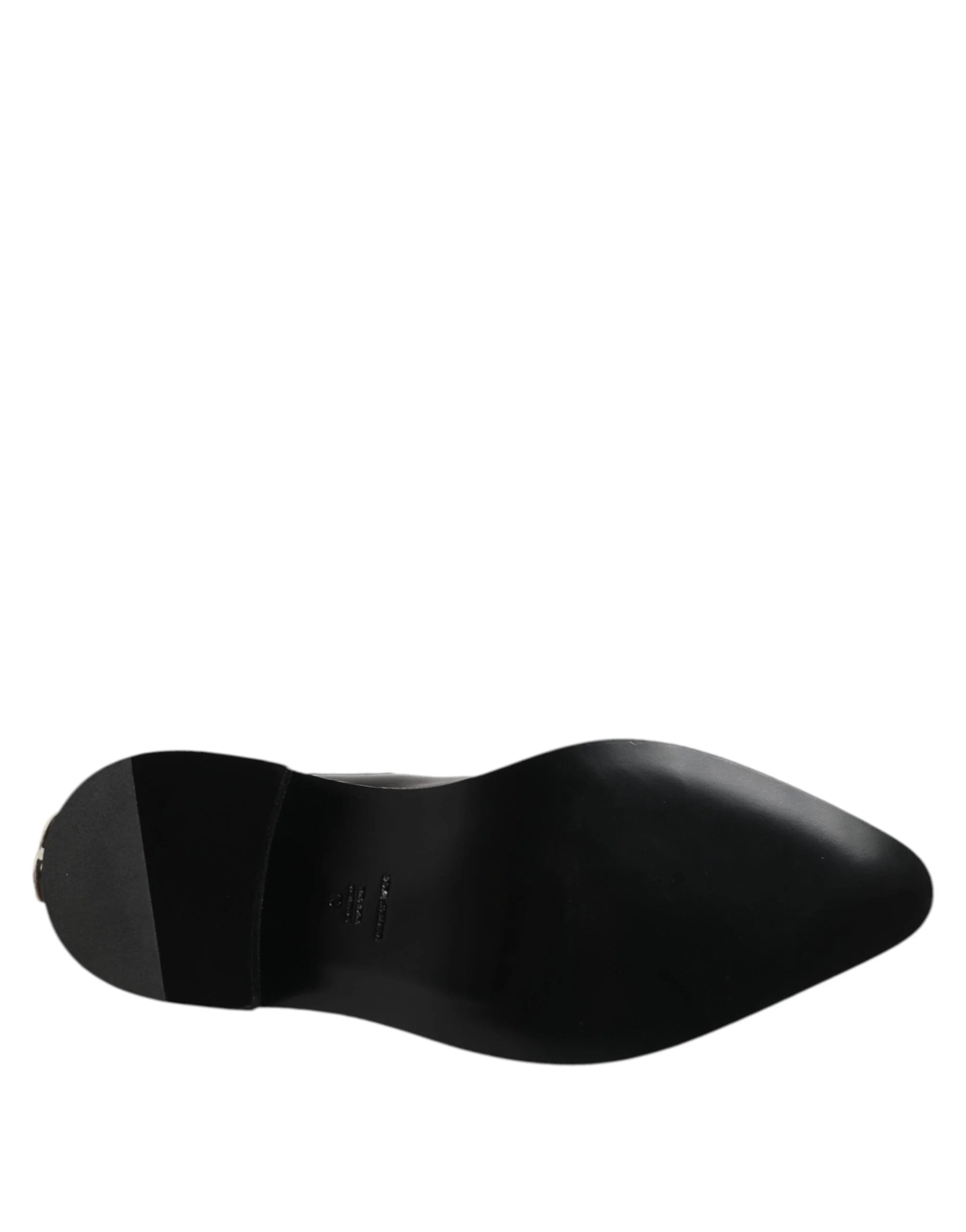 Dolce & Gabbana Black Leather Studded Men Short Boots Shoes - EU44/US11 - Boots