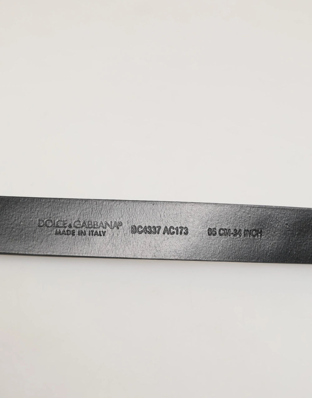 Dolce & Gabbana Black Leather Studded Silver-Tone Buckle Belt - Belts