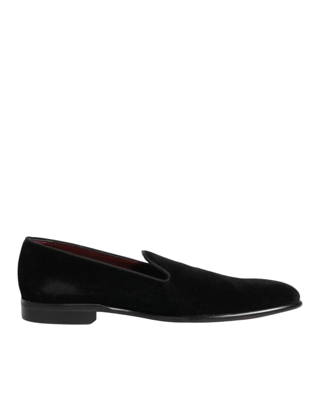 Dolce & Gabbana Black Leather Suede Slip On Loafer Dress Shoes - EU48/US15