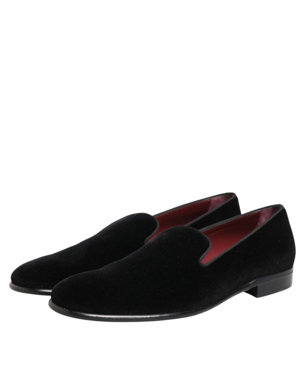 Dolce & Gabbana Black Leather Suede Slip On Loafer Dress Shoes - EU48/US15